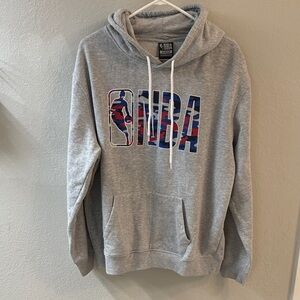 NBA Gray Hoodie with Multicolor Logo